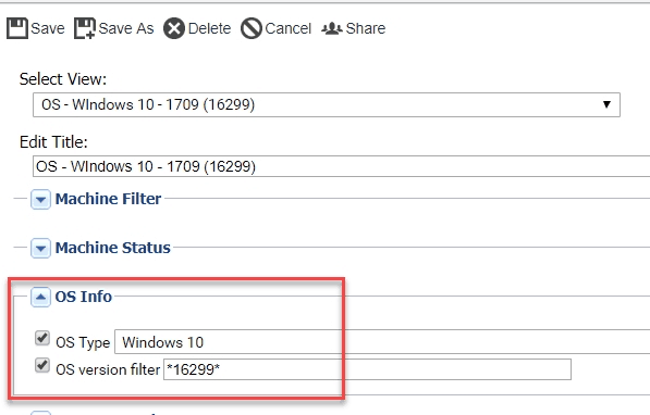 kaseya agent version filter